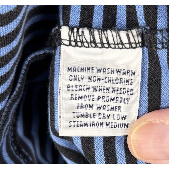 POLO GOLF RALPH LAUREN men’s Blue & Dk Blue Stripe Polo Lrg shirt Pony S/S Pima - Picture 5 of 7